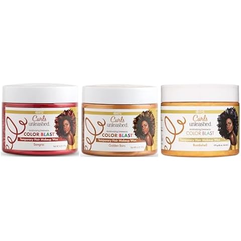 Curls Unleashed Color Blast Temporary Color Wax, Infused with Beeswax & Castor Oil, Sangria - Golden Bars - Bombshell - Bundle Cover