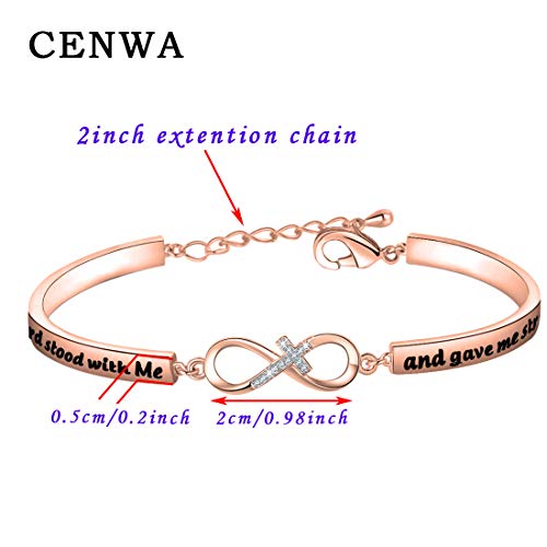 Image of CENWA Christian Jewelry Bible Verse Bracelet But The Lord Stood with Me and Gave Me Strength Zircon Bracelet 2 Timothy 4:17