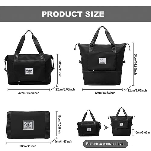 Large Capacity Travel Bag, Foldable Travel Bag, Expandable Travel Duffel Bag, Collapsible Waterproof Large Capacity Travel Handbag, Overnight Bag for Women and Man3