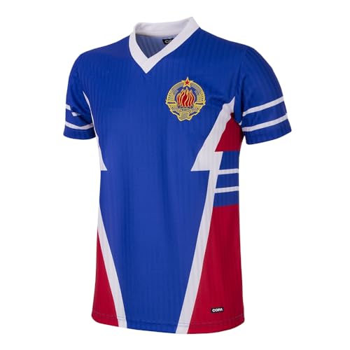 COPA Yugoslavia 1990 - Camiseta de fútbol Retro con Cuello en V para Hombre, Color Azul, Talla M