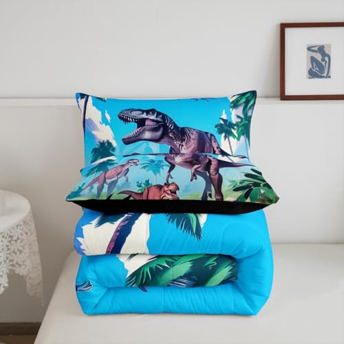 Image of Feelyou Dino Dinosaur Jungle Comforter Set Queen Size Boys Girls Bedding