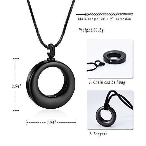 Minicremation Cremation Jewelry Urn Necklace for Ashes Stainless Steel Circle of Life Eternity Memorial Keepsake Urn Pendant for Ashes2