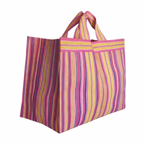 Image of (B2B25NY Unisex Reusable Recycled Multicolour Cloth Tote Cum Handbag Jhola Thela bag vegetable shopping cum storage size 20 x 14 x 9 inch