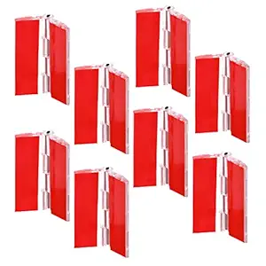 Ouligay Acrylic Hinges 8PCS Clear Acrylic Hinges with Stainless Steel Shaft Self-Adhesive Continuous Piano Hinge Small Acrylic Folding Hinges for Cabinet Drawer DIY Display Stand 1.77 x 1.37 Inch