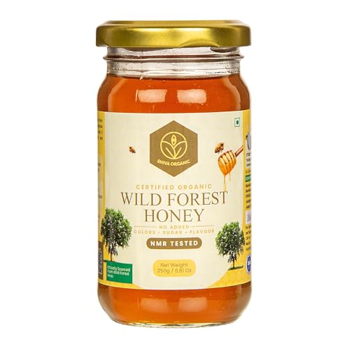 Shiva Organic Raw Wild Forest Flower Honey 250g | 100% Pure NMR Tested | Raw and Unprocessed
