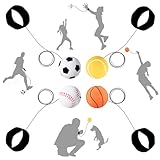 QHSXMQ 8 Stück Springball mit Schnur, Ø 6cm Handgelenk Ball Mit Schnur, Balls mit Gummiband für Kinder, Jumper Balls mit Schnur Fußball, Basketball, Baseball, Softball