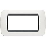 Colore Bianco BTicino L4804PB Placca 4 Moduli, Bianco