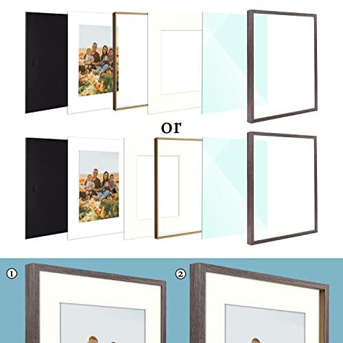 Golden State Art, 16X20 Picture Frame - Ivory Mat For 11X14 Photos - Grey Wood Grain Style - Wall Display - Great For Poster, Weddings Photos, Family Pictures, Memories, Gift #TOP4