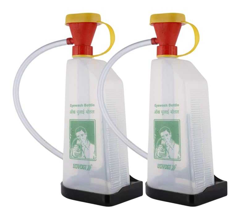 TECHNOSPILL Wall Mounted PVC Eye wash Bottle | Squeeze Eye Wash Bottle Watering Can (Clear) – 500ml (Pack Of 02 Set) 4