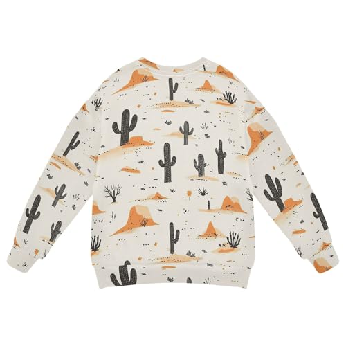 JUNZAN Western Cowboy Boho Cactus Kids Girls Hooded Sweatshirt Long Sleeve Hoodie for Boys Party 4T2