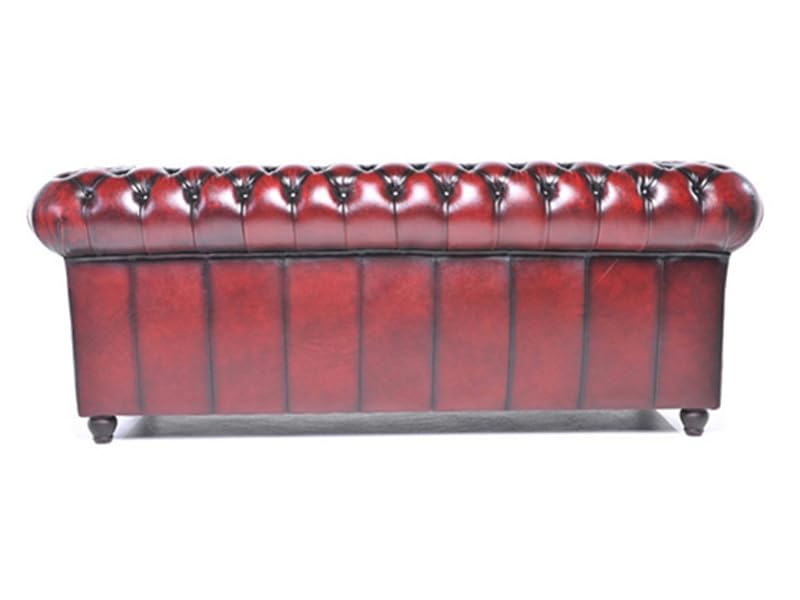 Chesterfield Sofa Brighton - The Brand | 3 Sitzer | 100% Leder, handgefertigt, Original Breite 200 cm (Antik Rot) – Bild 6