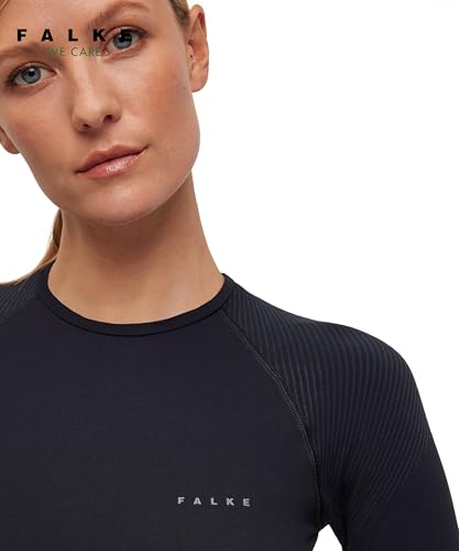 FALKE Women's Warm Round Neck W L/s Sh Functional Yarn Quick Dry 1 Piece Base Layer Top, Black 3000, S - Image 3