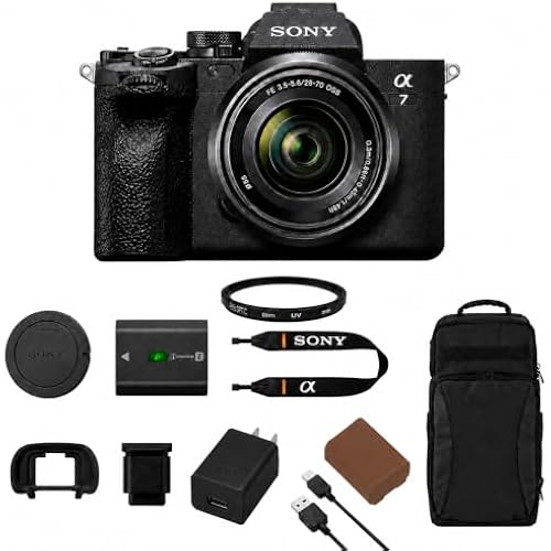 Sony Alpha a7 IV 33MP 4K Mirrorless Camera with FE 28-70mm OSS II Lens, with Backpack, Extra NP-FZ100 Battery, 55mm Filter, 1 Year Warranty