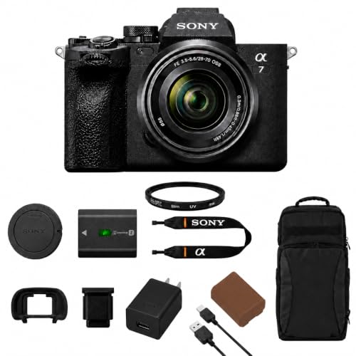 Image of Sony Alpha a7 IV 33MP 4K Mirrorless Camera with FE 28-70mm OSS II Lens, with Backpack, Extra NP-FZ100 Battery, 55mm Filter, 1 Year Warranty