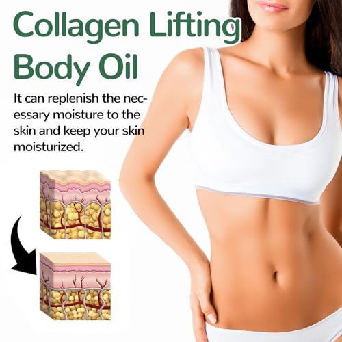 YAKINI Elycura Collagen Oil For Body & After Shower, Elycura Collagen Lifting Body Oil, Hydrating Collagen Oil, Visible Anti Aging Skincare Moisturizer Collagen Body Oils For Women, Lightweight Non-Greasy 3.38 Fl Oz
