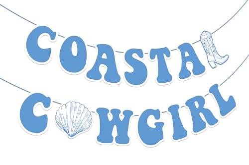 Coastal Cowgirl Banner Coast Beach Retro Western...