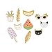 Naisicatar Broche Novedad De La Historieta Pin Set 10pcs Plantas Y Animales Patrón Pernos De La Solapa Set Pin Adornos De Ropa Y Mochilas Decoración