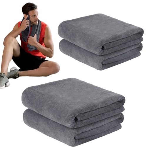JISRKP 4 Pack Microfibre Sports Gym Towel, Sweat Towels for Gym, Super Soft and Absorbent Sports Towel, Fast Drying & Absorbent Workout Spors To-wel Fitness, Yoga, Camping