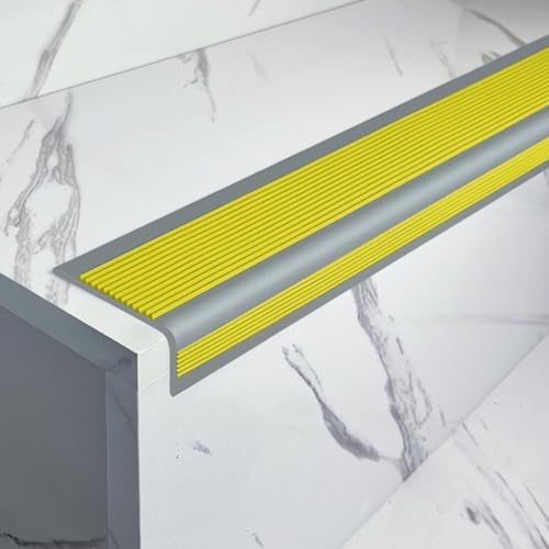 PVC Stair Edge Trim Protector Strip Self Adhesive, Flexible Staircase Step Nosing Trim Bar, Non Slip Treads Edging Protector Molding Trim(Color:Style F)