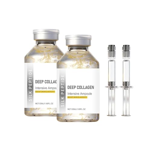 Navaro Peptide Deep Collagen Lifting Ampoule, Silk Peptide Intensive Lifting Ampoule, Hydrating & Smoothing Serum with Silk Extract, Lightweight Daily Skincare Essence (2pc*50ML)
