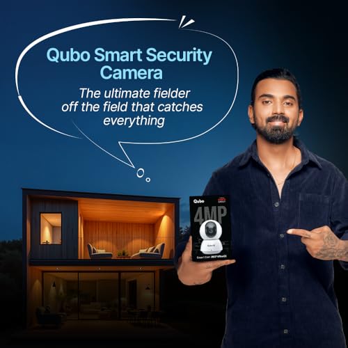 Qubo Smart 360° 4MP [Ultra 2K] Wi-Fi Security Camera by Hero Group | Indoor CCTV Cam for Home | AI Person Detection | Auto-Alarm | App Alerts | NightPulse Vision | SD&Cloud Storage | Made in India