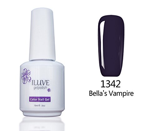 iLuve Long Lasting Soak Off UV Nail Polish, 1 Bottle(15ml) Bella’s Vampire Color Shade of Dark with 238 Other Colors Available
