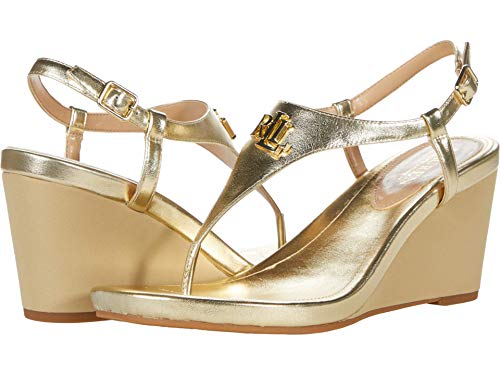 Lauren Ralph Lauren レディース ジーニー ウェッジサンダル, ゴールド, 10のサムネイル