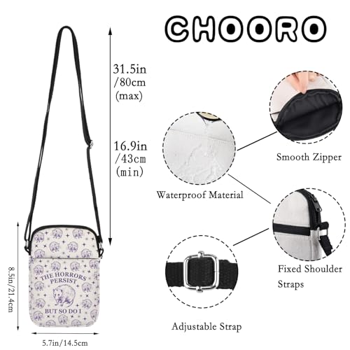 CHOORO Racoon Opossum Shoulder Bag The Horrors Persist But So Do I Crossbody Bag Mental Health Gift Opossum Lover Gift2