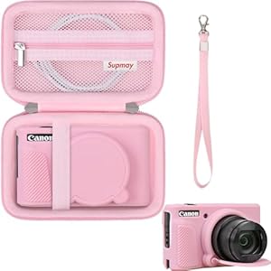 Supmay SX740 HS Kamera Fall Bundle, Schließen Sie Harte Tragetasche*1 + Silikon Kamera Case*1 EIN, Kompatibel mit Canon PowerShot SX740/SX730 HS Digitalkamera, Hüllen mit weichem Silikonhülle, Rosa