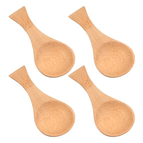 Rapidbok Cuchara de bambú, Mini Condimento Sal Cuchara, Cucharas de sal de bambú pequeñas con mango corto artesanales, Mini cucharas de degustación Condimentos Cucharas de sal, para azúcar, miel