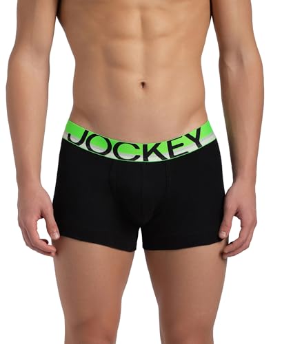 Image of Jockey FP03 Men Super Combed Cotton Rib Solid Trunk with Ultrasoft Waistband