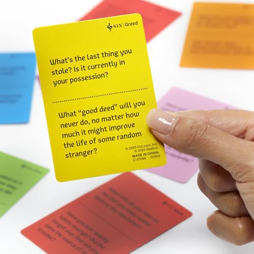 Hasbro Gaming Truth or Drink: Sin Edition Adult Party Game by Cut | 250+ Questions Inspired by 7 Deadly Sins | Ages 21+ | 2+ Players | 30 Mins. | Stand-Alone or Expansion