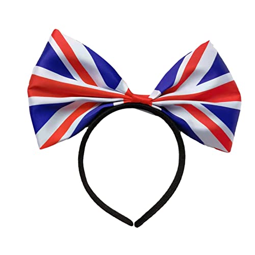 Diadema con lazo de la bandera británica, bonita diadema para el pelo para mujer y mujer, diadema con nudo para la cabeza, diadema de bandera de Reino Unido, lazo para el pelo, decoración de fiesta