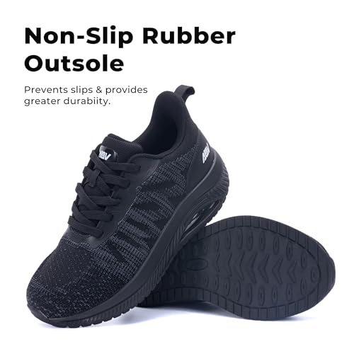 Image of QAUPPE Womens Walking Shoes with Arch Support Athletic Orthotic Sneakers for Women Foot Pain Relief