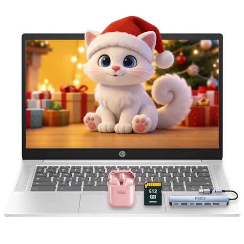 HP Business & Education Chromebook – Cloud-First Workflows, Intel Processor N200, 4GB RAM, 640GB (128GB UFS+512 GB SD Card) Storage, 14” HD, ChromeOS, Docking Station & Earphones (Sliver)