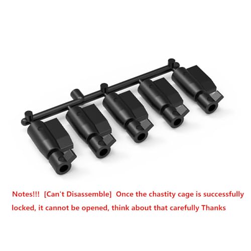 Image of 5 Pcs Chastity Cage Accessories Key Lock, Male Chastity Devices Disposable Plastic Permanent Invisible Lock Keys Set for Travel One-time Key Kit, for Nylon Penis Cage Bondage Gear & Accessorie