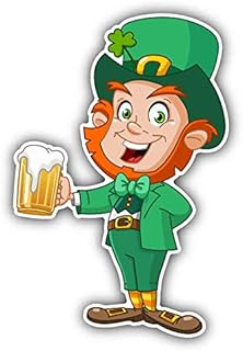 Magnet Leprechaun Beer Funny Cartoon Window Truck Car Vinyl Flexible Magnet Magnetic Bumper Sticker 3" x 5"