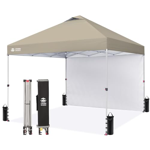 CROWN SHADES 10x10 Pop Up Canopy with 1 Side Wall