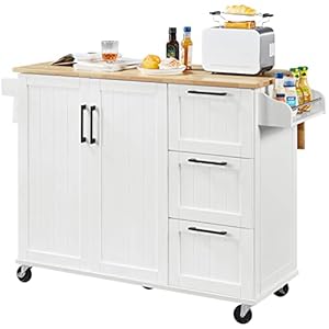 Topeakmart Mobile Kitchen Island with Foldable Countertop, Kitchen Cart with Storage Cabinet and 3 Drawers and Spice Rack for Dining Room, White Topeakmart Mobile Kitchen Island with Foldable Countertop Kitchen Cart with Storage Cabinet and 3 Drawers and Spice Rack for Dining Room White