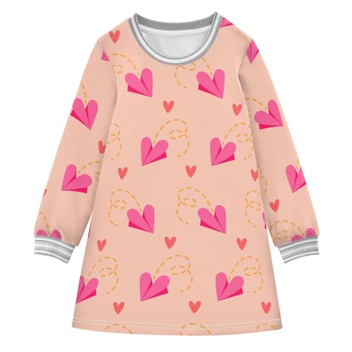 Paper Airplanest Girls Dresses Long Sleeve Sweatshirt Dress for Girls Winter Toddler Casual A Line Dresses Size 2-8T