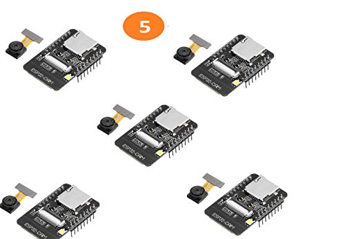 Image of Robocraze ESP32-CAM ESP32 Camera Development Board | OV2640 2MP Sensor with WiFi & Bluetooth, 4MB Flash & PSRAM for IoT Vision Applications | Smart Surveillance Module, Compact Design (Pack of 5)