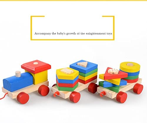 Image of PLUSPOINT Wooden Shape Sorting & Stacking Block Train Toy Colour sorter and Stacking Game Block Puzzle Toy Pull Early Learning Educational Toddler Gift for 3 Year+ Kids (Shape Sorting Train)