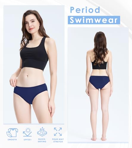 Image of Period Swim Bottoms Leakproof Period Swimwear for Women and Teens Menstrual Swimwear Period Underwear for Swimming
