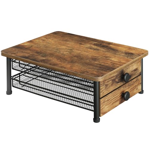 Image of YATINEY Coffee Pod Drawer Holder, 70 Capacity Coffee Capsule Storage Organizer, 2-Tier Coffee Pod Drawer for K Cup, for Home Kitchen, Rustic Brown KH28BR