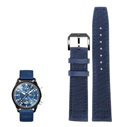 [SKXMOD] iCvoh IWC IW377724 IW371614 vXgbv 20mm 21mm 22mm uXbg ubN A[~[O[ u[ LoX Xgxg voh(Blue pin black,21mm)