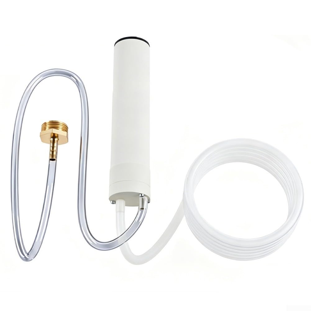 White Rechargeable Portable Water Pump For Fish Tank And Balcony Draining With 6m Max Head Plastic Body And 5 Meter Flexible Hose(5 Meter)