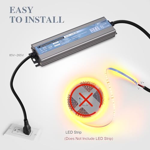 Image of QNNP LED Driver 150 Watts 12V DC with Plug, Low Voltage Transformer Waterproof IP67 Power Supply Transformer Adapter AC 85V-265V to 12V DC, LED Power Supply for Indoor Outdoor Lighting