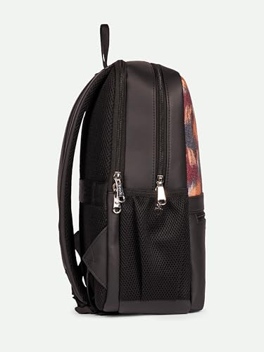 Image of ZOUK Men's Office Laptop Backpack (15.6 Inch) | Vegan Leather Travel Bag with Dual Compartments, Padded Laptop Sleeve, Trolley Sleeve, Waterproof Lining & Multiple Pockets |