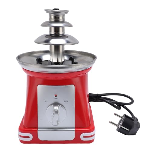 Fuente de Chocolate de 3 Niveles, de Acero Inoxidable, con Capacidad de 750 G, Ideal para Fiestas de Cumpleaños, Bodas y Mesas de postres. (EU enchufe 220V)