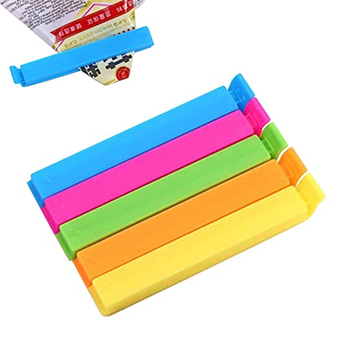 ZCSXK Clips para Bolsas de Alimentos - 5 Clips Coloridos para Bolsas para Almacenamiento de Alimentos,Clips para Pan para Bolsas de refrigerios, Bolsas de Cereales, Alimentos Frescos congelados Cover